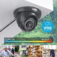 ⁦كاميرات مراقبة ZOSI قبة 4 قطع | نظام أمان 1080P HD-TVI للمنزل⁩ - الصورة ⁦4⁩